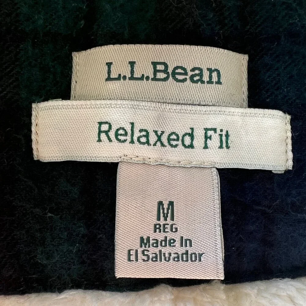 L.L.Bean Scotch Plaid Flannel Shirt Sherpa-Lined Zip Hoodie - Picture 11 of 14